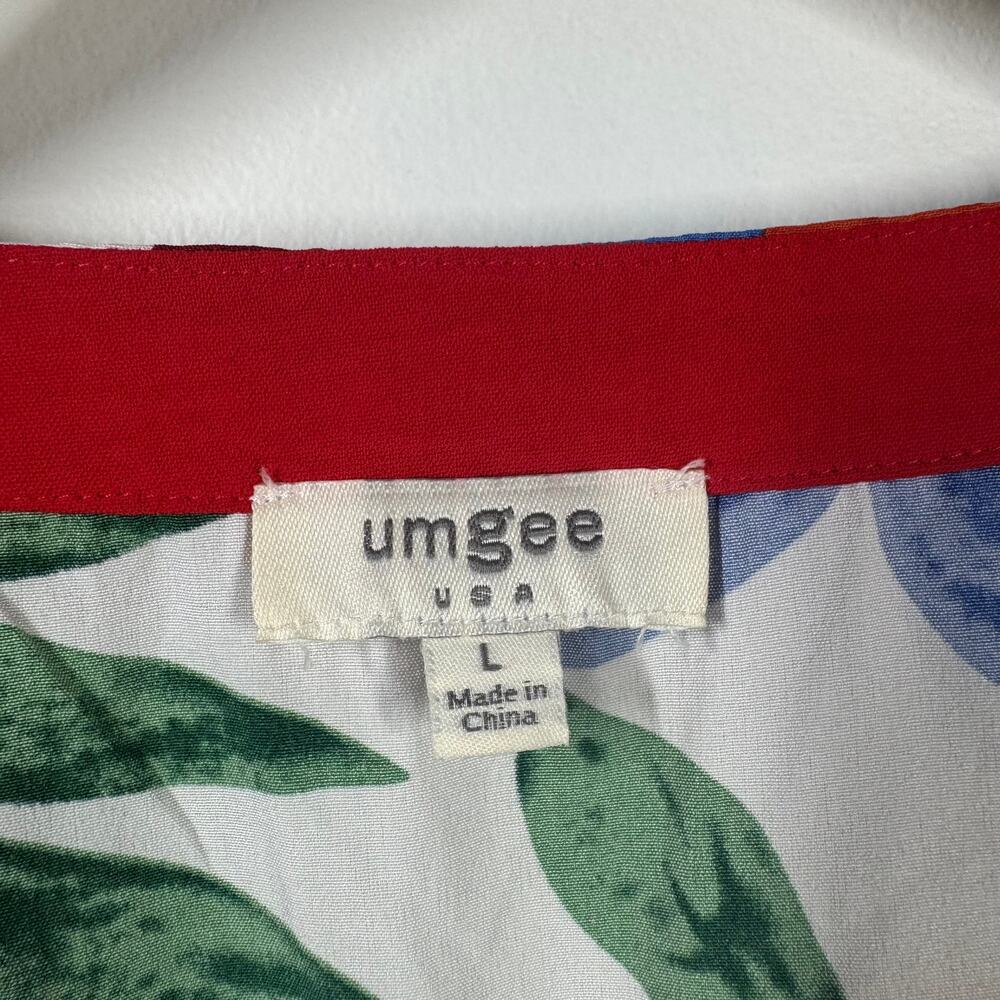 Umgee Floral Blouse - Red, Green, Blue - Picture 4 of 7